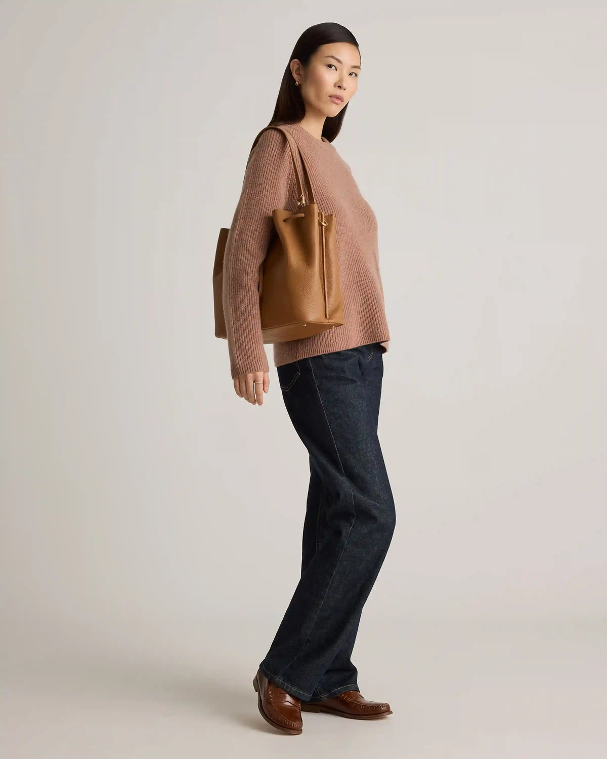Mongolian Cashmere Fisherman Crewneck Sweater