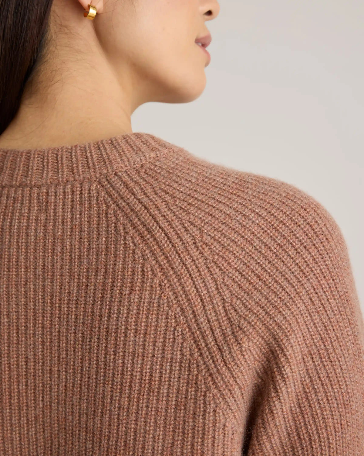 Mongolian Cashmere Fisherman Crewneck Sweater