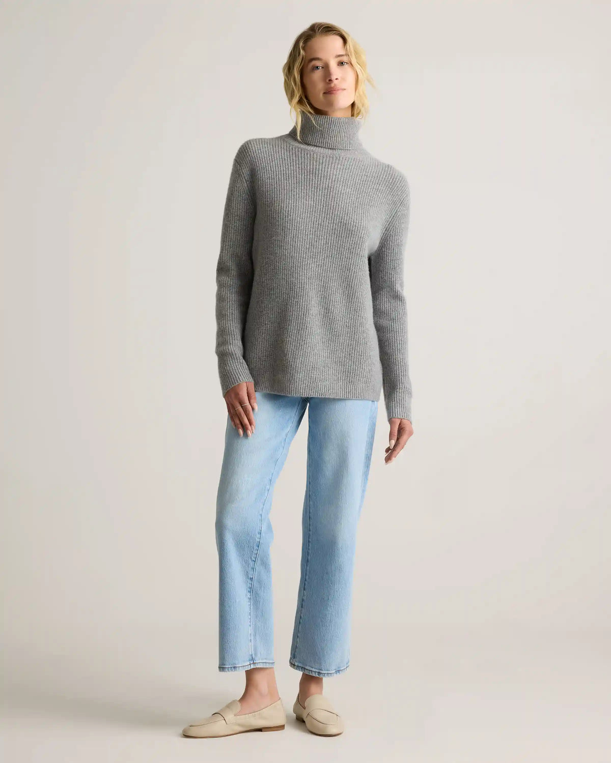 Mongolian Cashmere Fisherman Turtleneck Sweater