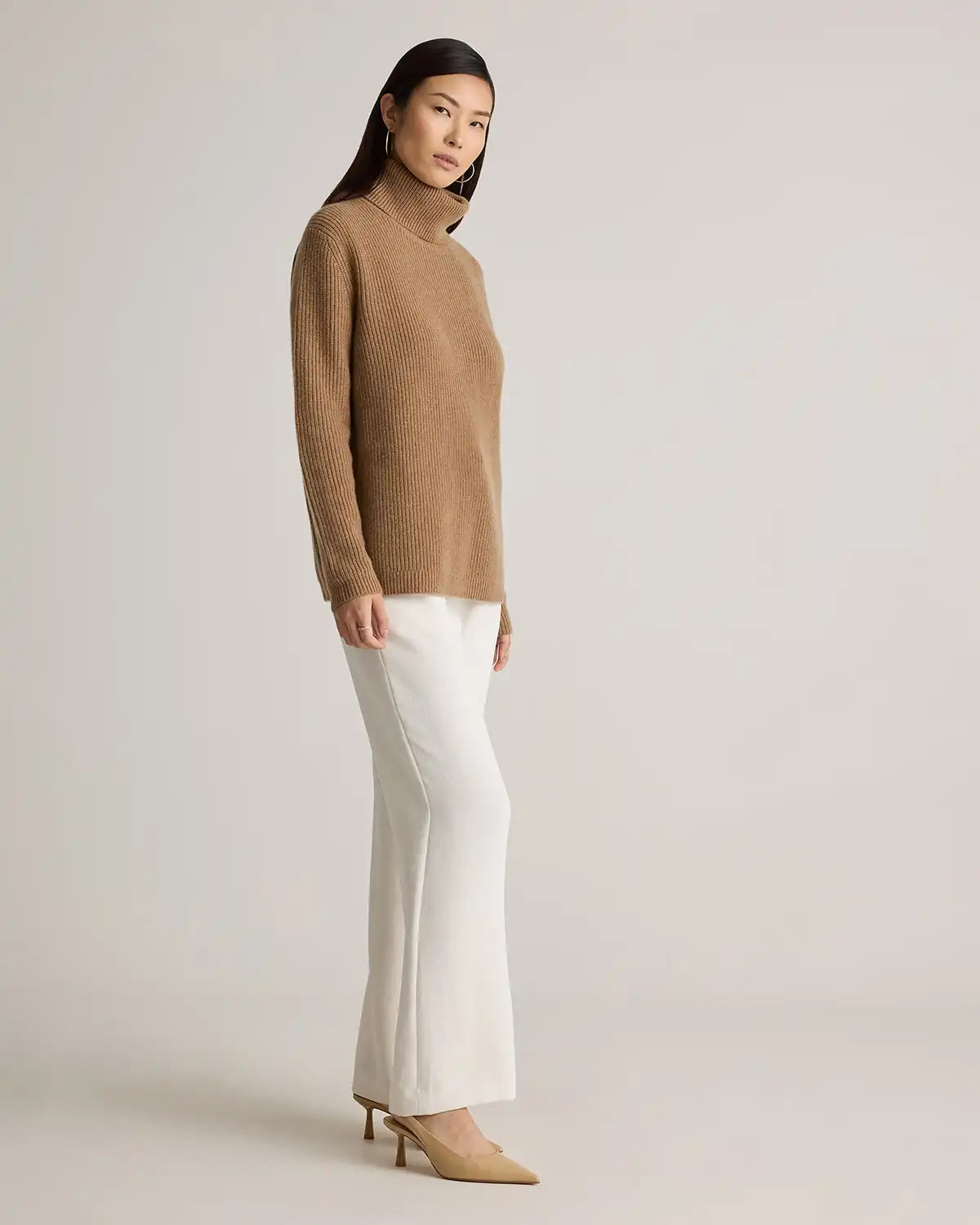 Mongolian Cashmere Fisherman Turtleneck Sweater
