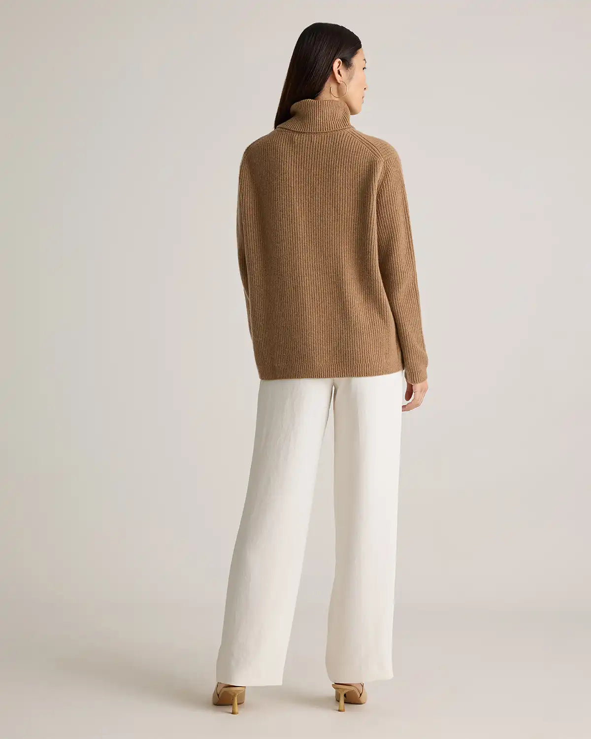 Mongolian Cashmere Fisherman Turtleneck Sweater