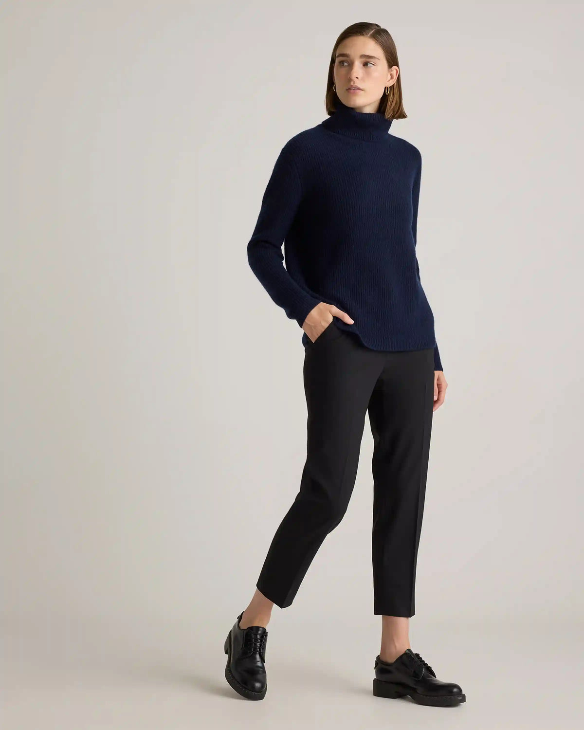 Mongolian Cashmere Fisherman Turtleneck Sweater