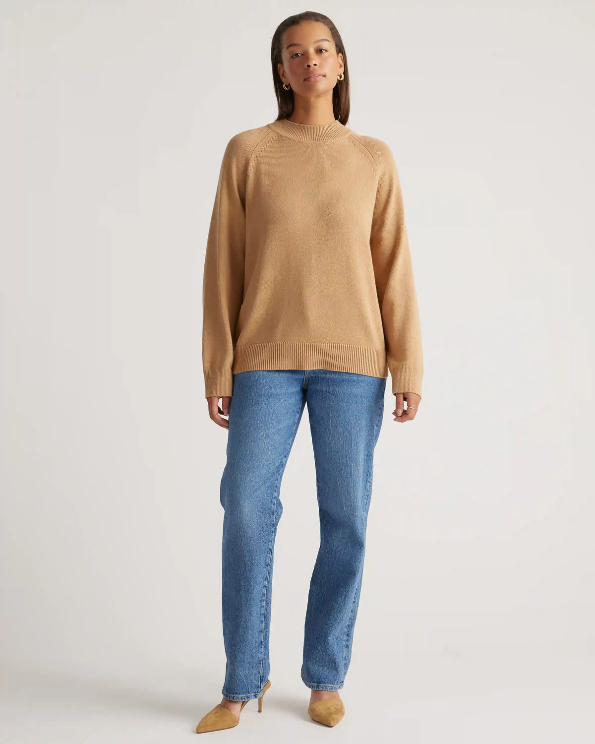 100% Organic Cotton Mock Neck Sweater