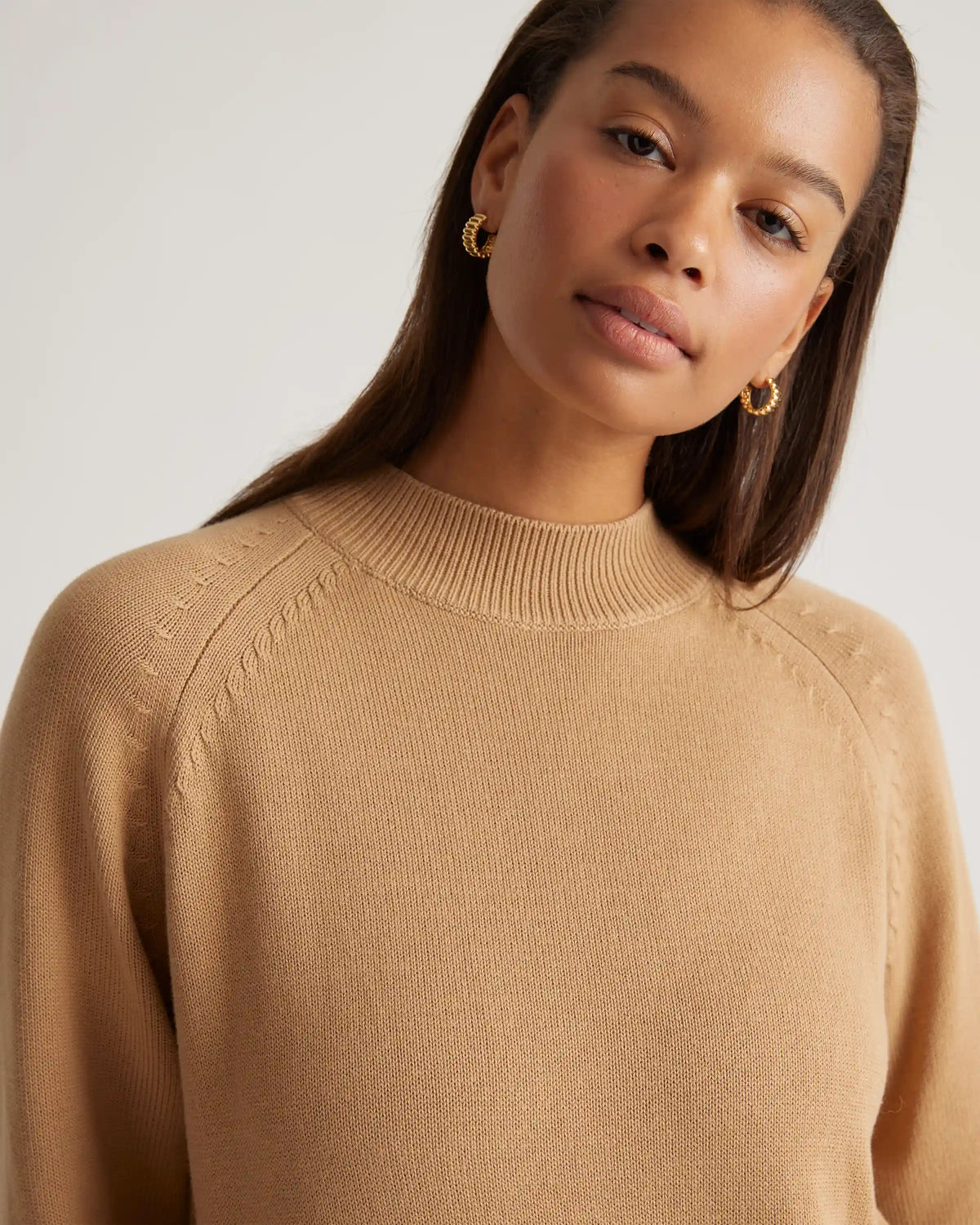 100% Organic Cotton Mock Neck Sweater