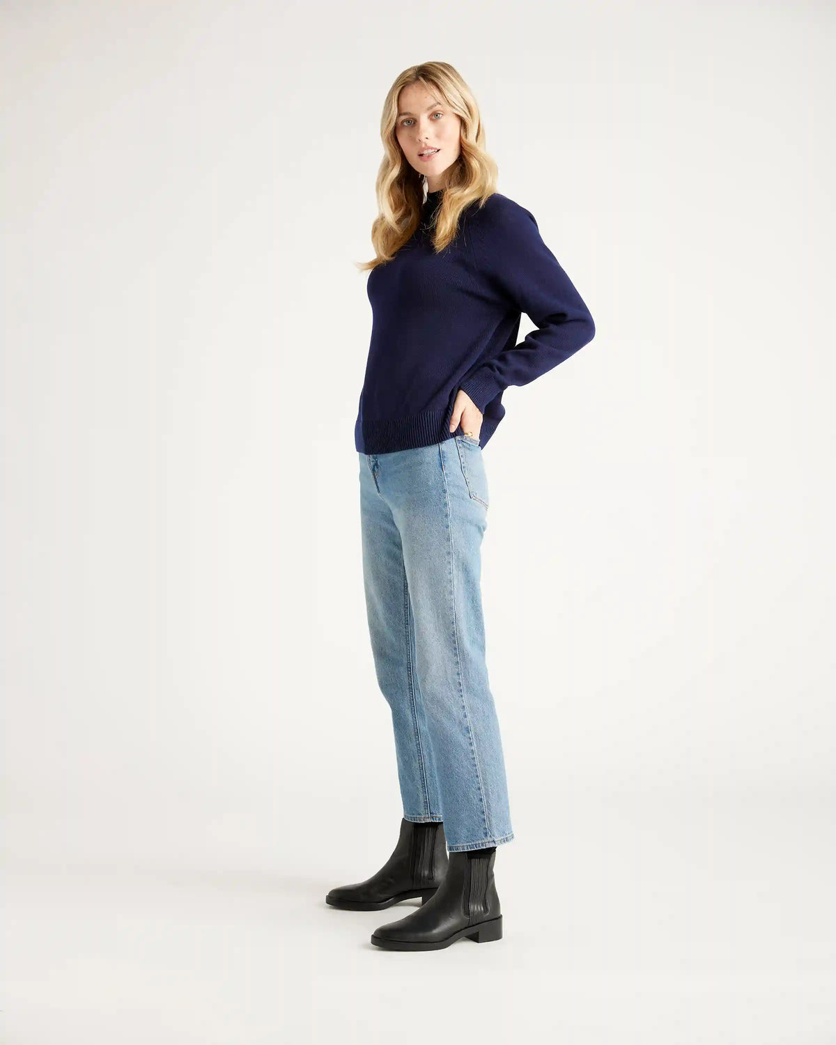 100% Organic Cotton Mock Neck Sweater
