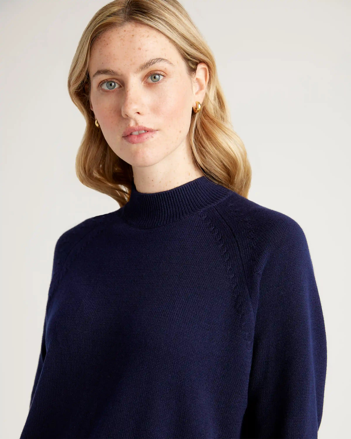 100% Organic Cotton Mock Neck Sweater