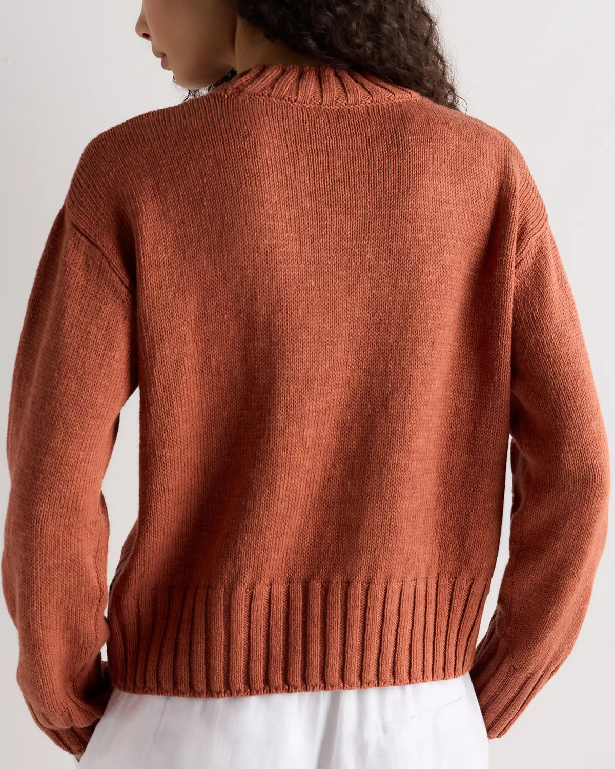 Cotton Linen Relaxed Crew Sweater