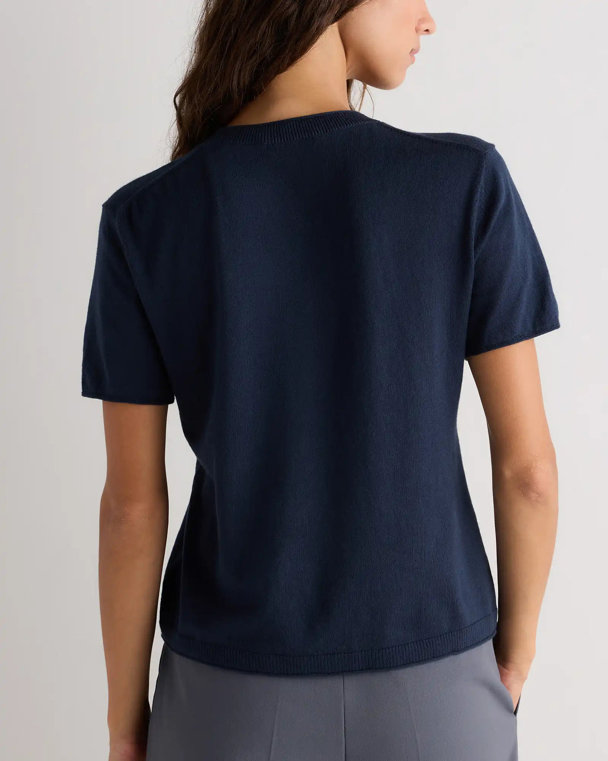 Lightweight Cotton Cashmere Relaxed Sweater Tee