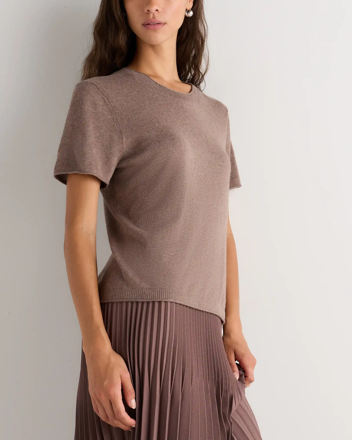 Lightweight Cotton Cashmere Relaxed Sweater Tee