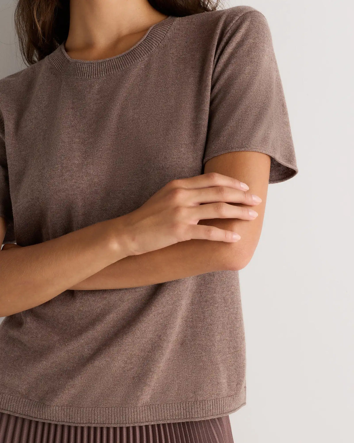 Lightweight Cotton Cashmere Relaxed Sweater Tee
