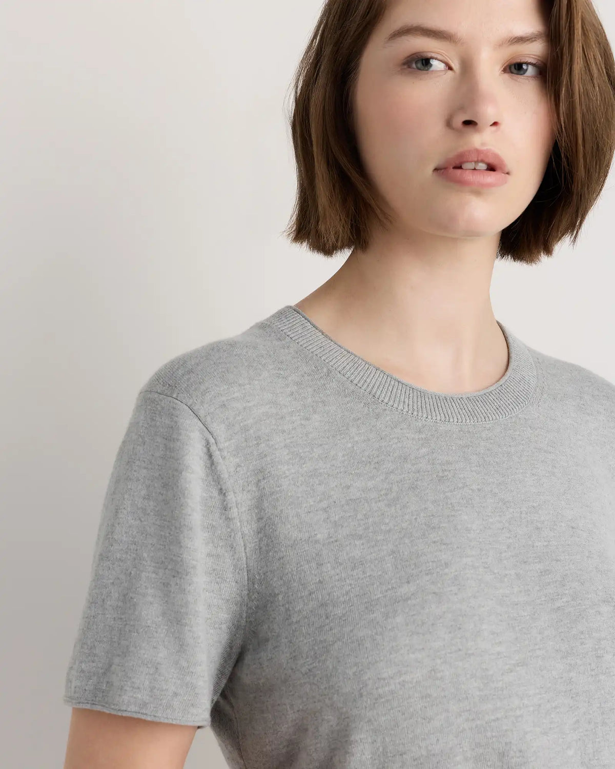 Lightweight Cotton Cashmere Relaxed Sweater Tee