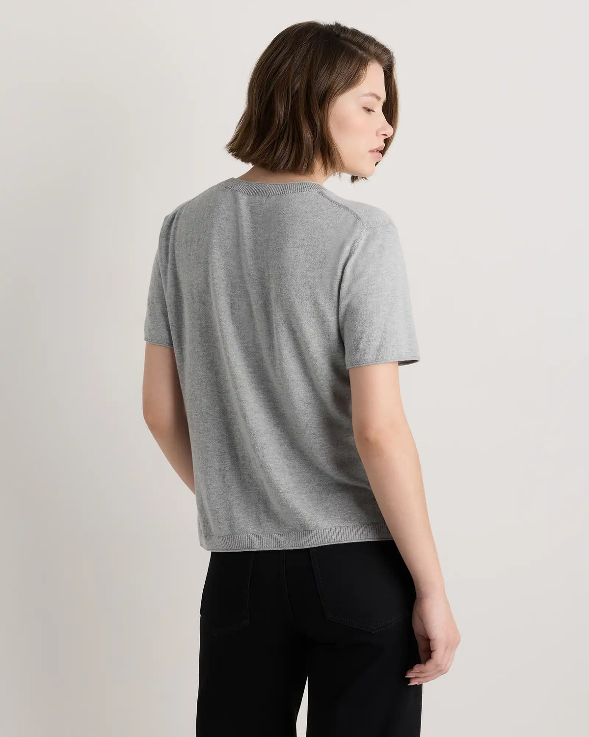 Lightweight Cotton Cashmere Relaxed Sweater Tee