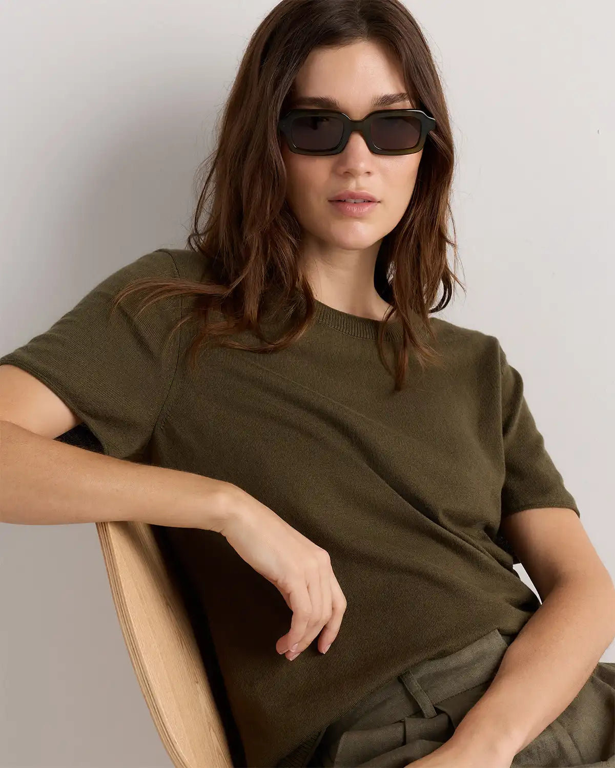 Lightweight Cotton Cashmere Relaxed Sweater Tee