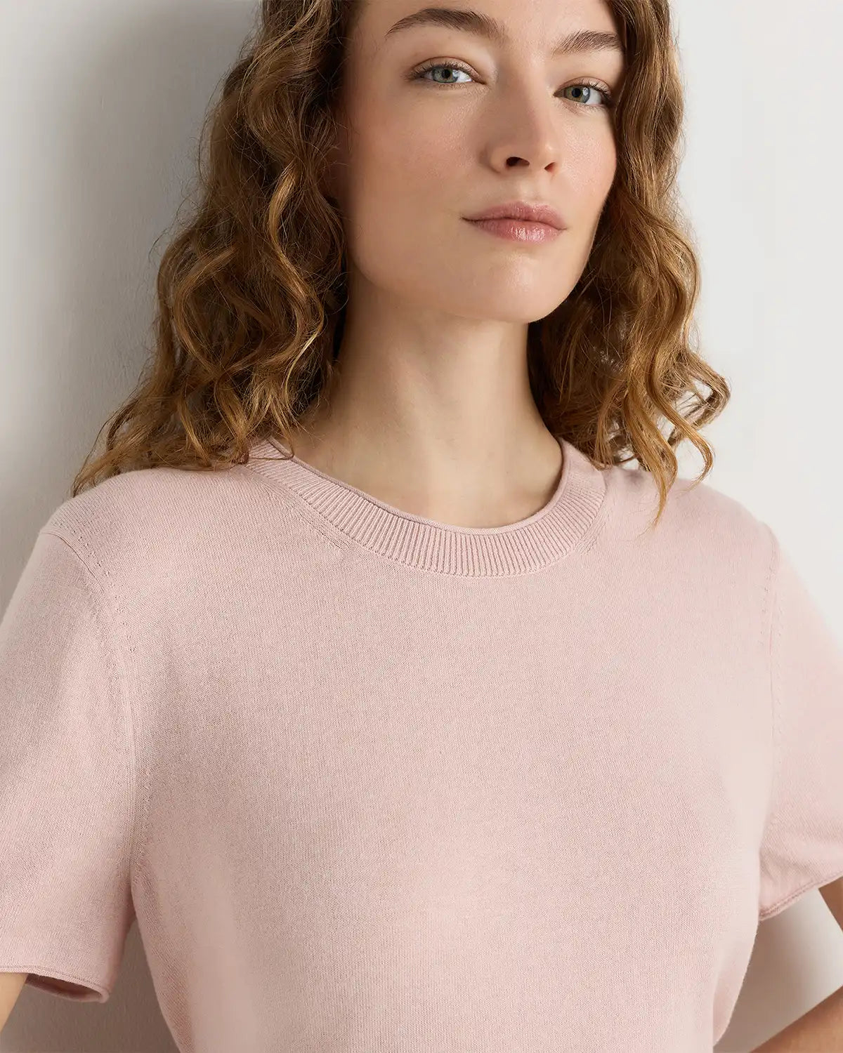 Lightweight Cotton Cashmere Relaxed Sweater Tee
