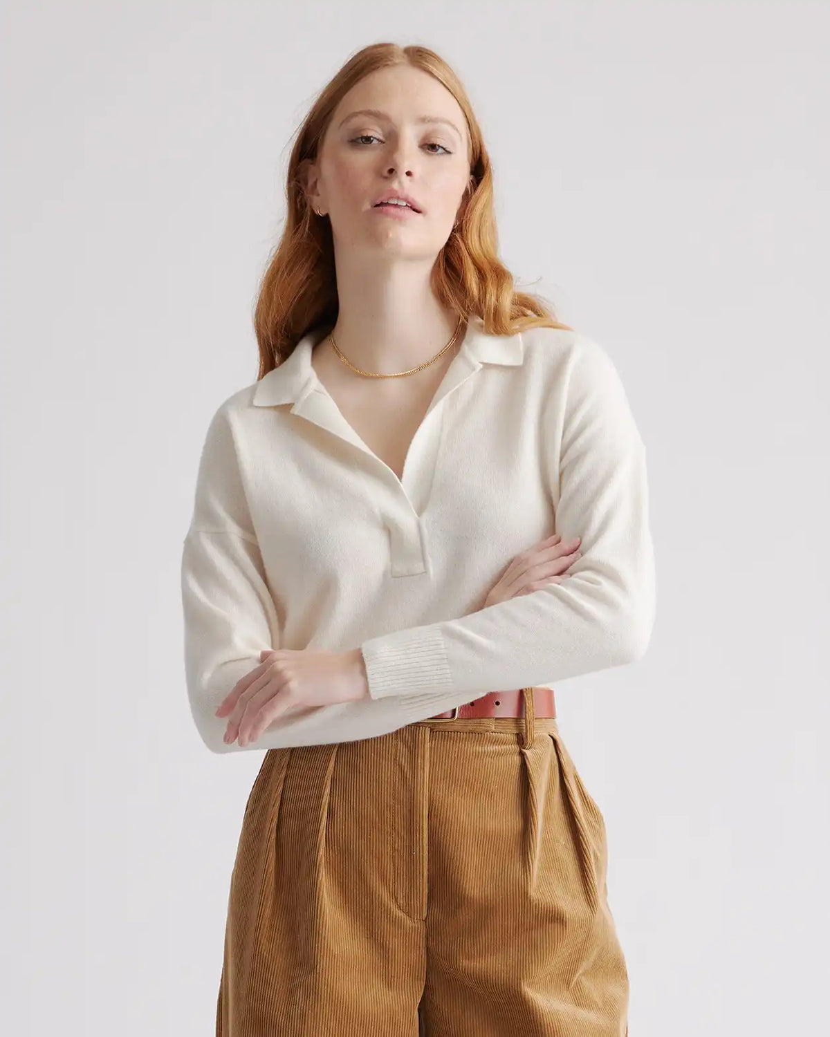 Mongolian Spring Cashmere Polo Sweater