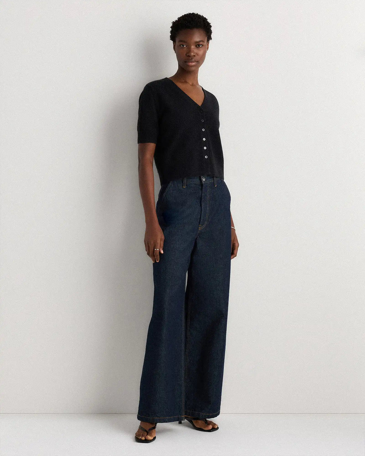 Mongolian Cashmere Short Sleeve Cardigan
