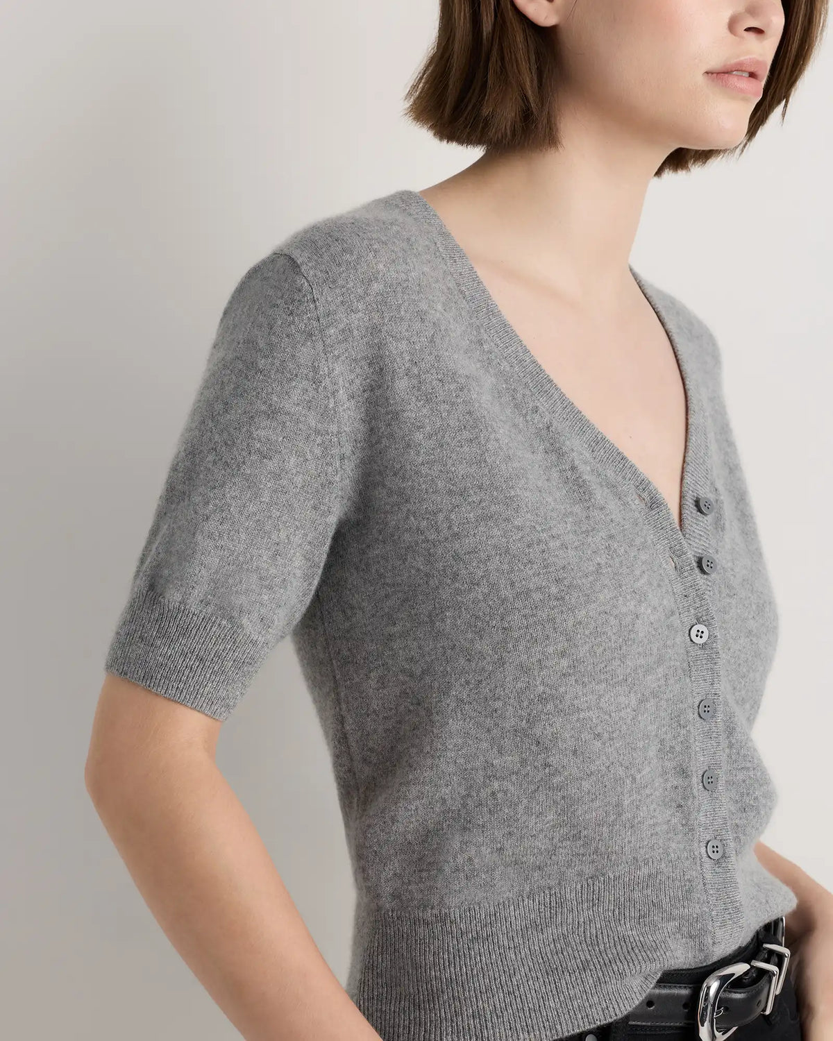 Mongolian Cashmere Short Sleeve Cardigan