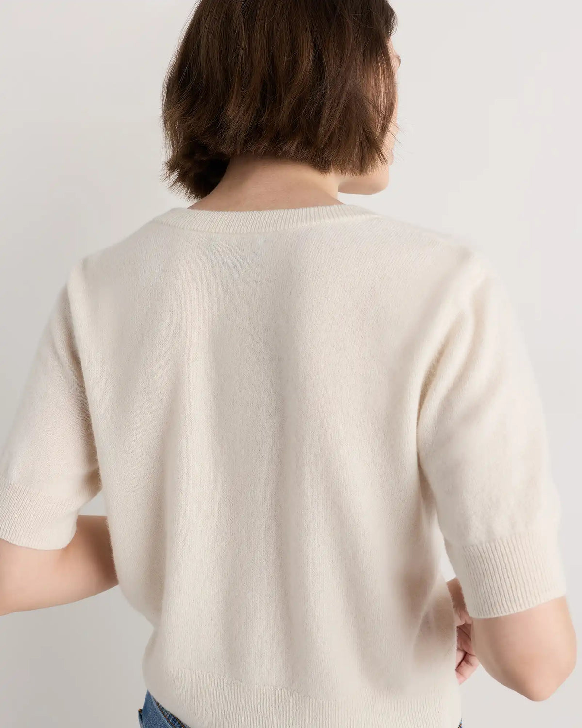 Mongolian Cashmere Short Sleeve Cardigan