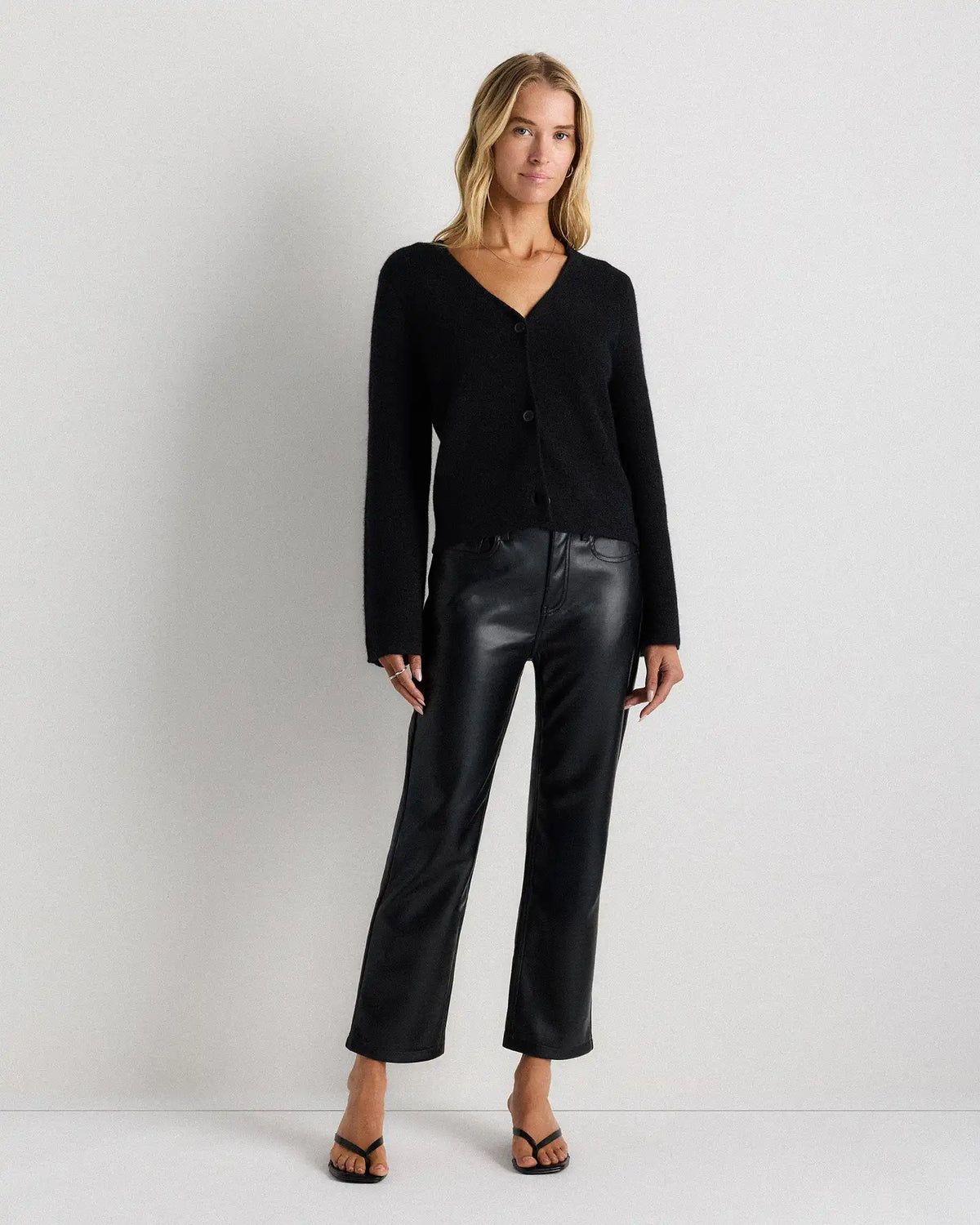 Mongolian Cashmere Structured V-Neck Cardigan