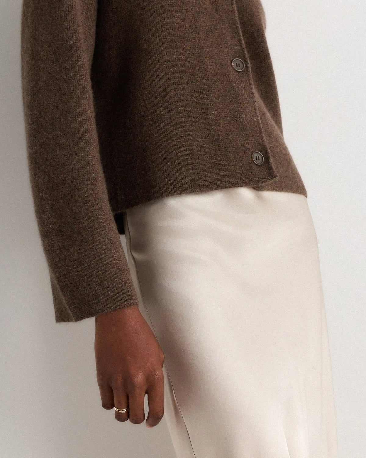 Mongolian Cashmere Structured V-Neck Cardigan