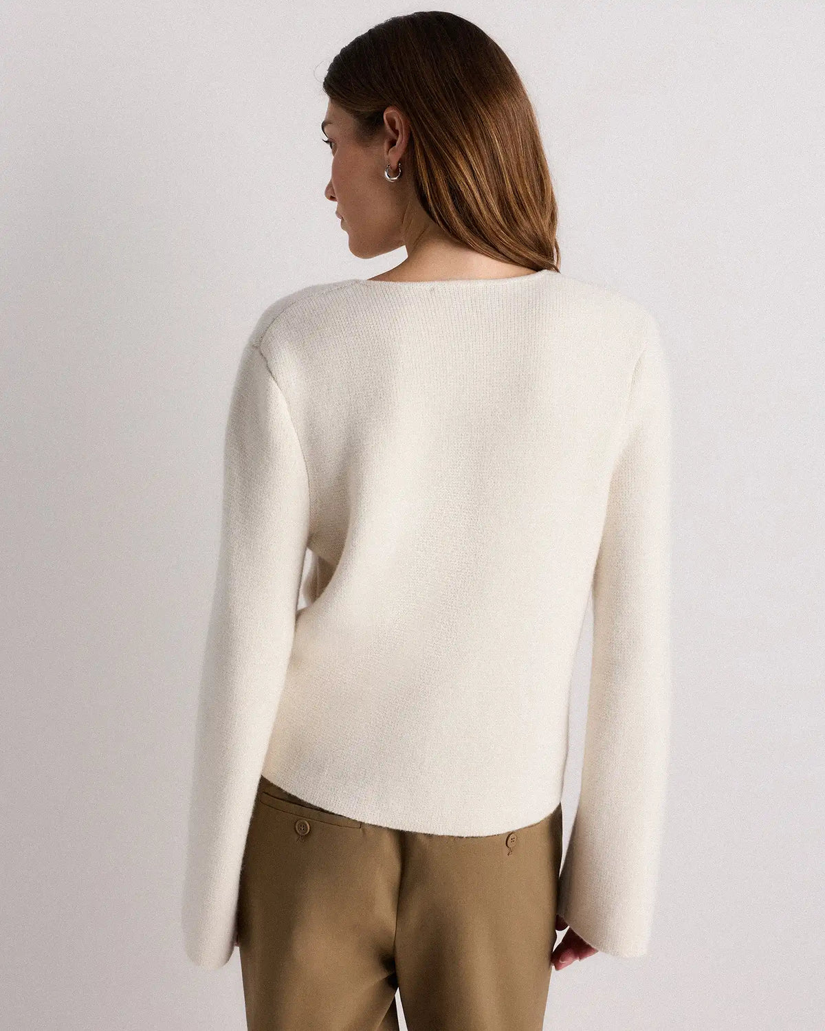 Mongolian Cashmere Structured V-Neck Cardigan