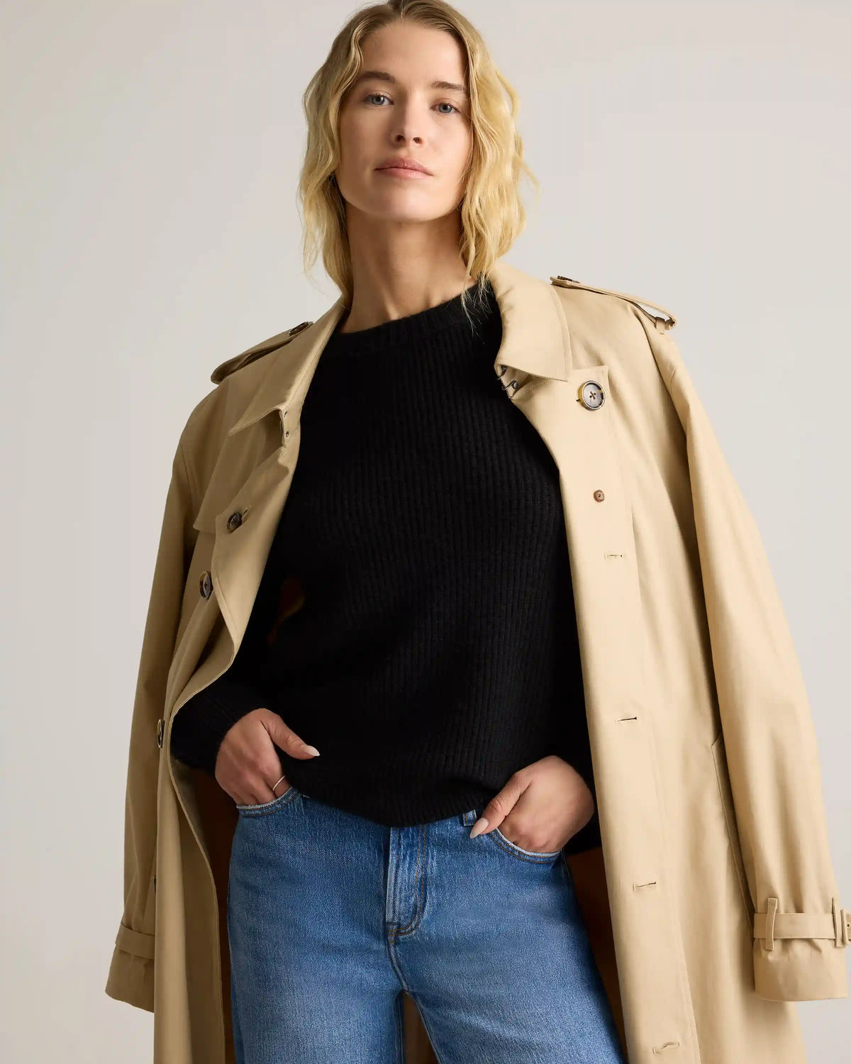 Mongolian Cashmere Fisherman Crewneck Sweater