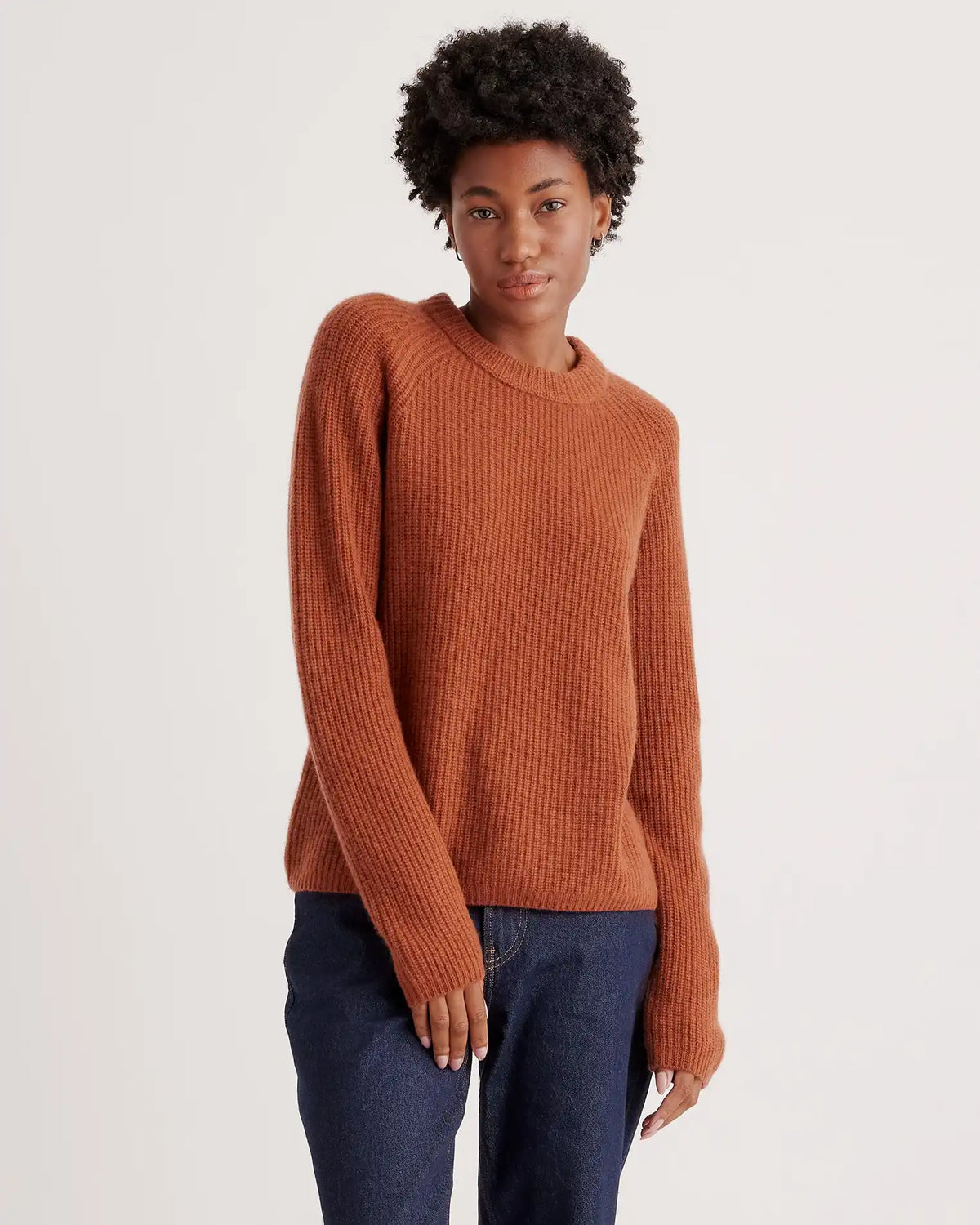 Mongolian Spring Cashmere Fisherman Crewneck Sweater