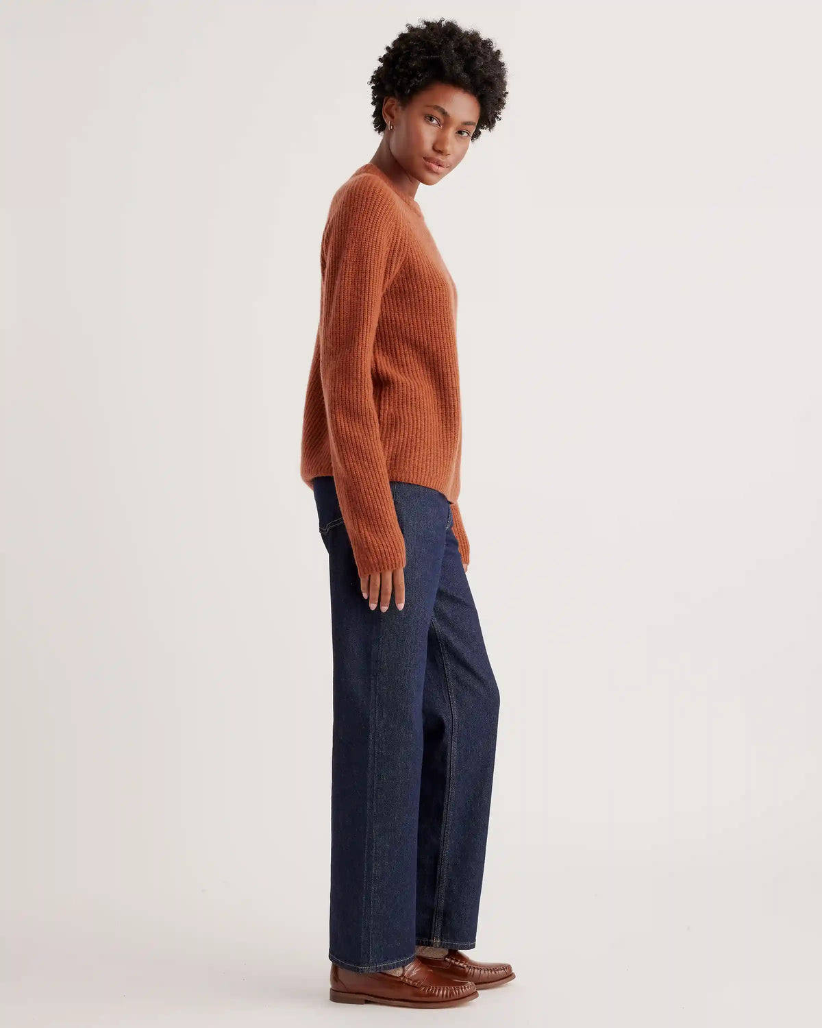 Mongolian Cashmere Fisherman Crewneck Sweater