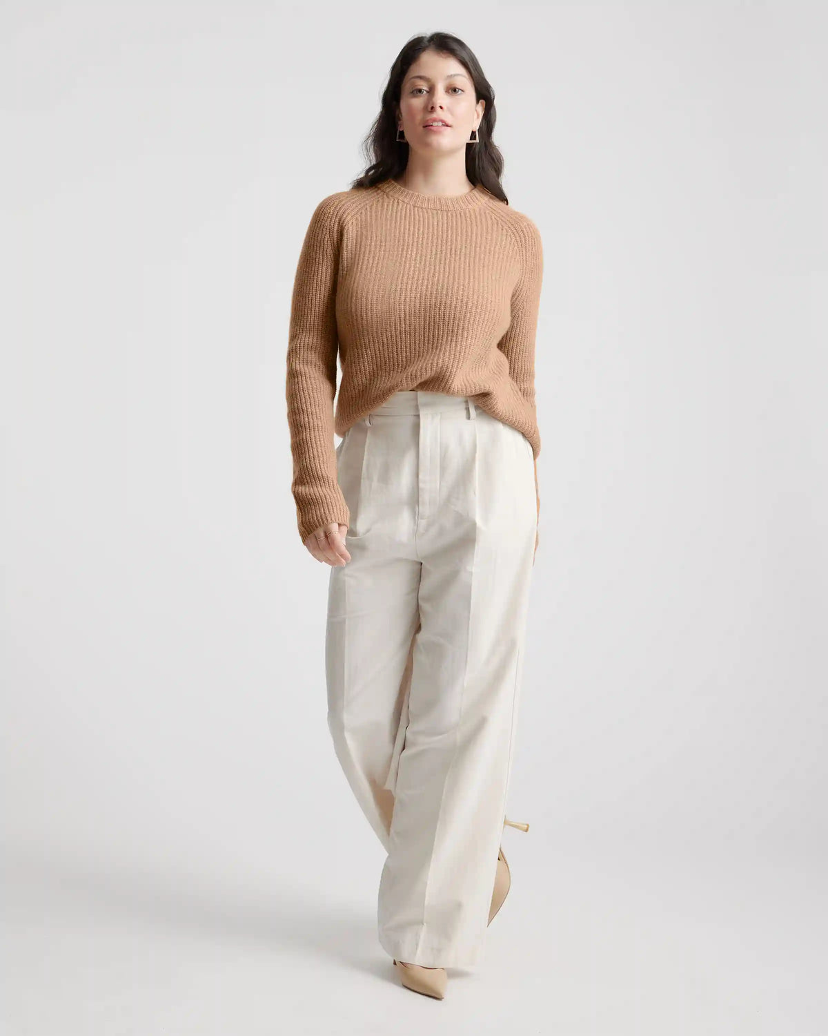 Mongolian Cashmere Fisherman Crewneck Sweater