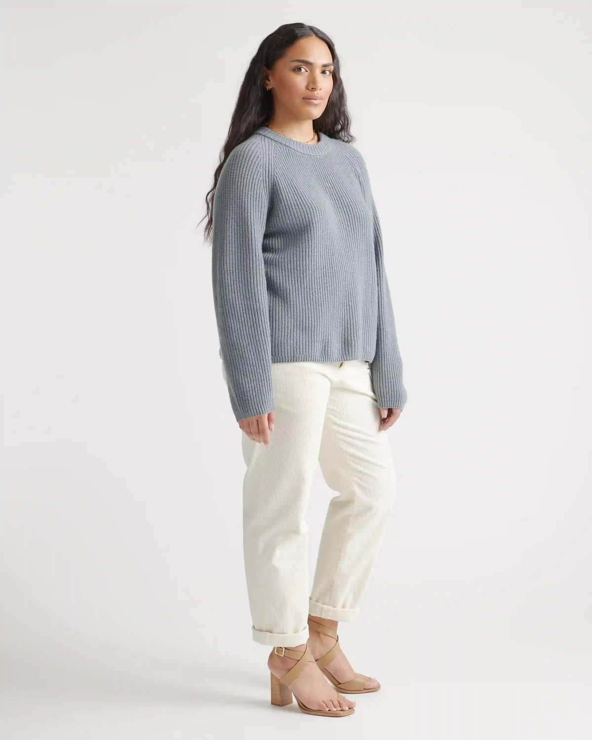 Mongolian Spring Cashmere Fisherman Crewneck Sweater
