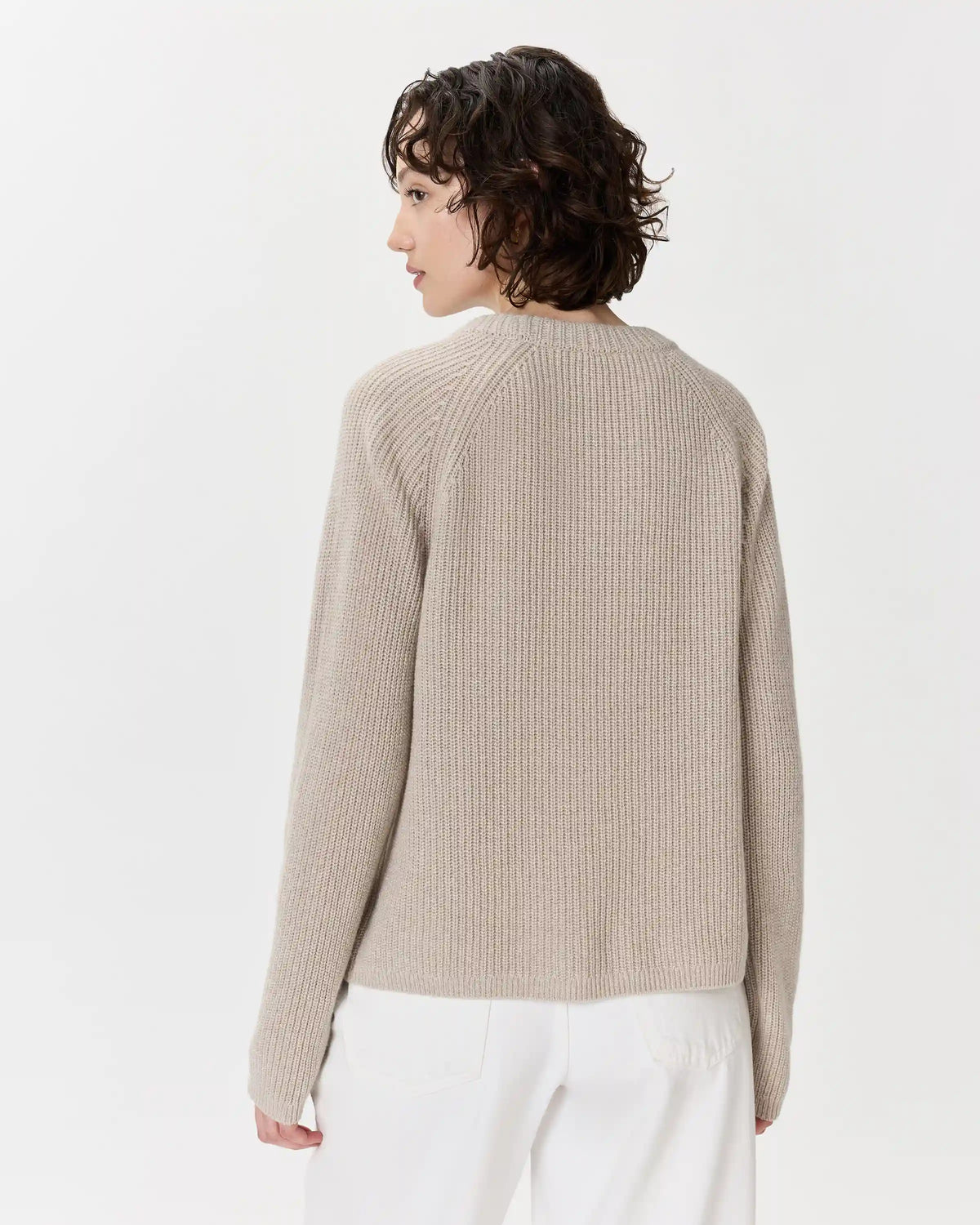 Mongolian Cashmere Fisherman Crewneck Sweater