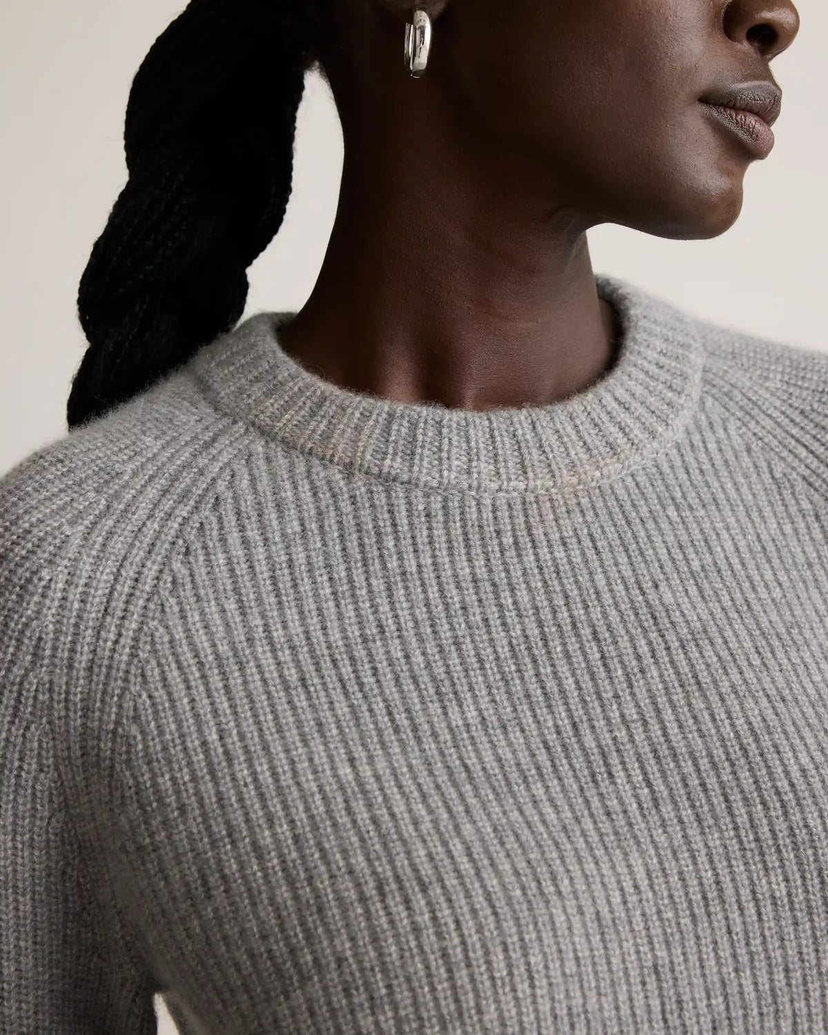 Mongolian Cashmere Fisherman Crewneck Sweater