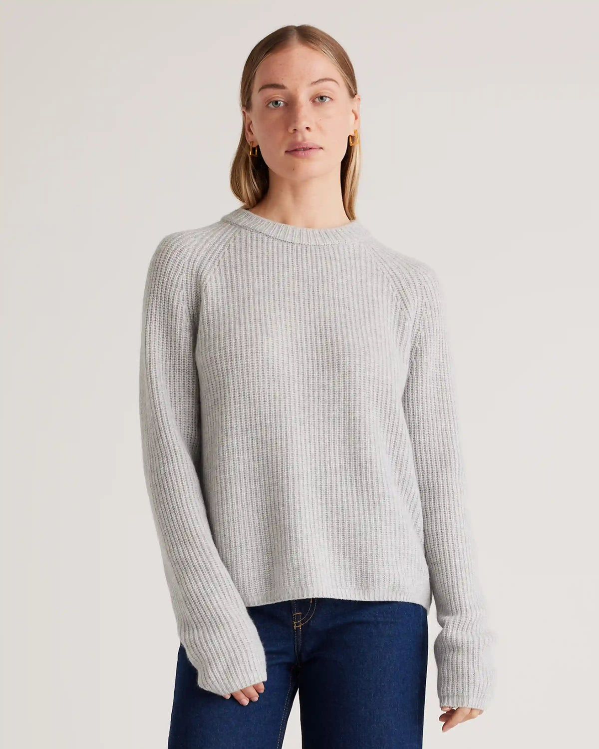 Mongolian Cashmere Fisherman Crewneck Sweater