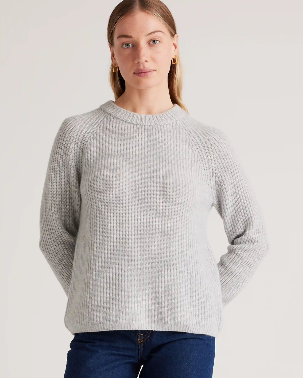 Mongolian Spring Cashmere Fisherman Crewneck Sweater