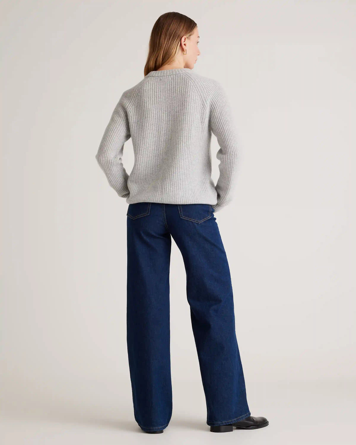 Mongolian Cashmere Fisherman Crewneck Sweater
