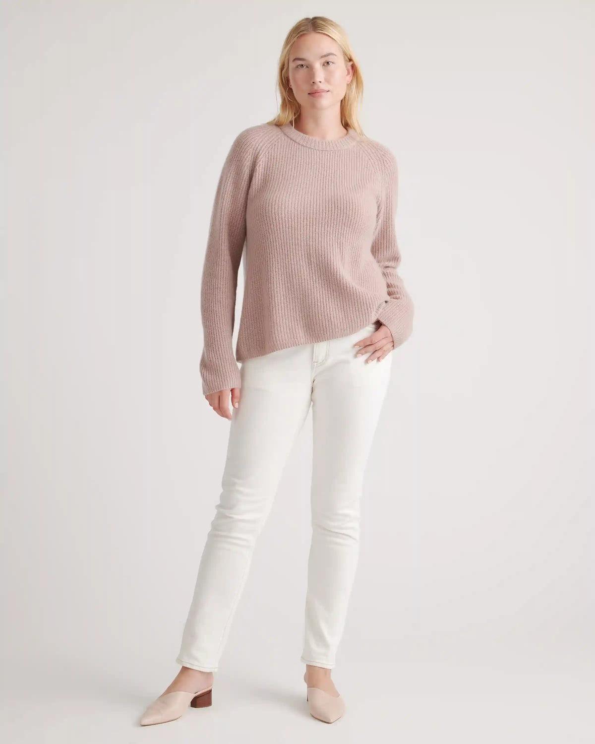 Mongolian Cashmere Fisherman Crewneck Sweater