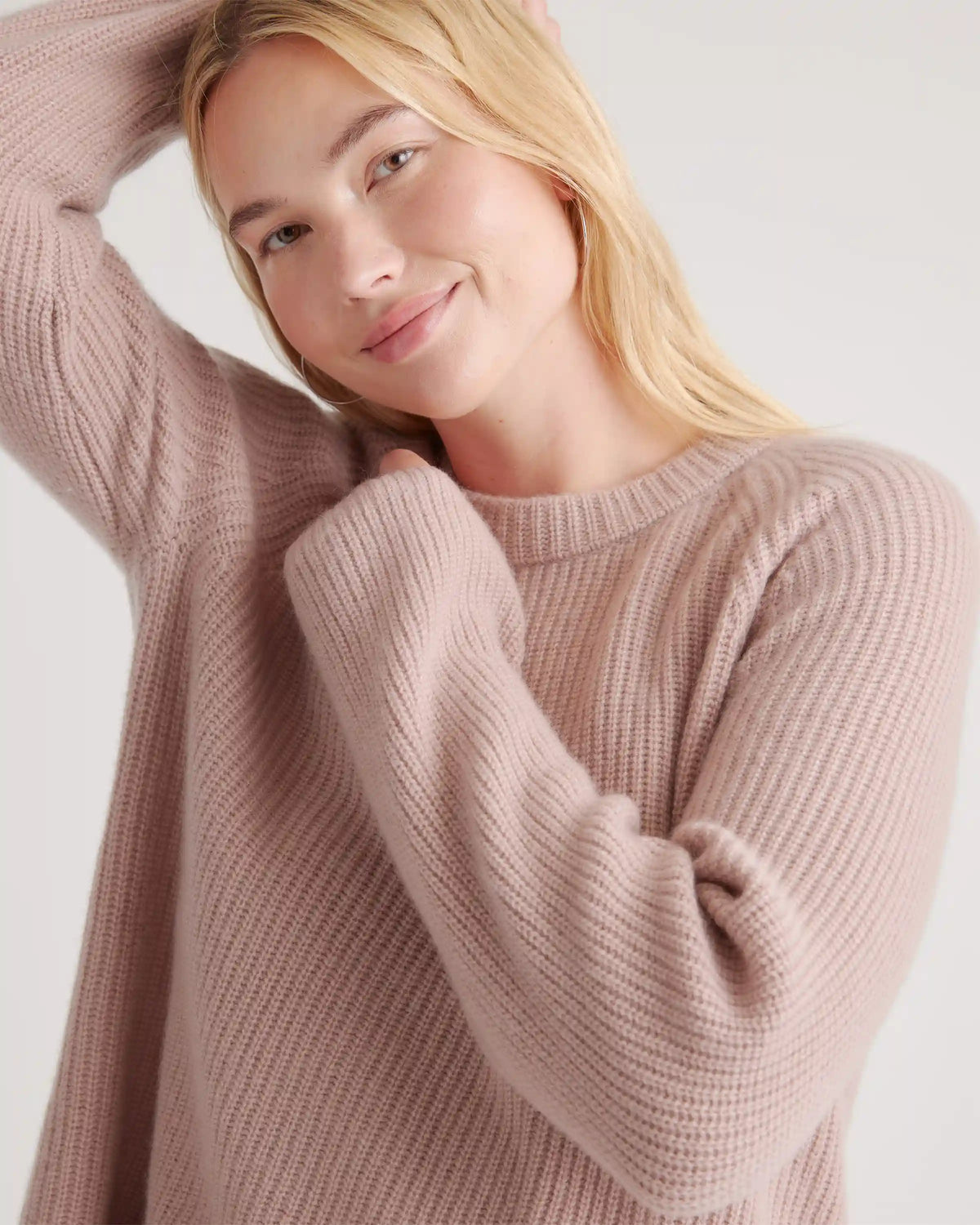 Mongolian Spring Cashmere Fisherman Crewneck Sweater