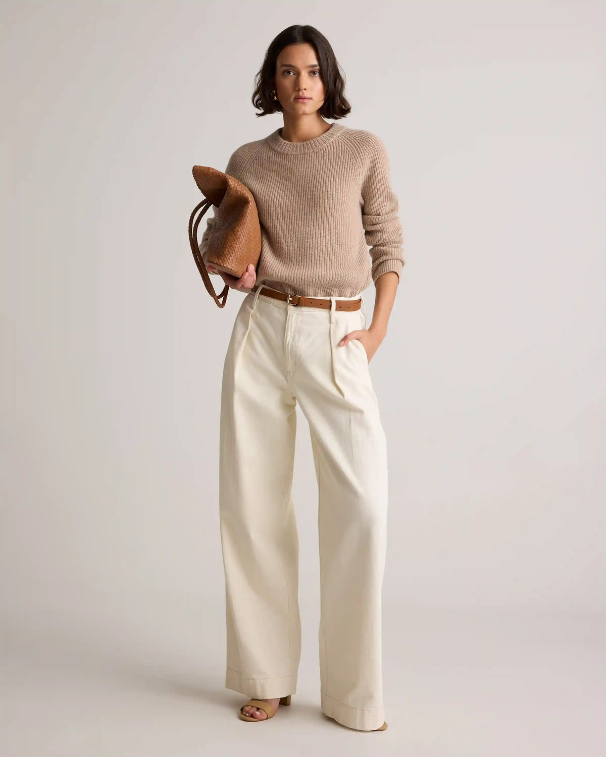 Mongolian Cashmere Fisherman Crewneck Sweater