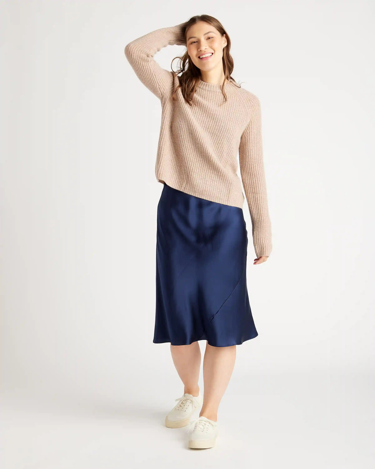Mongolian Spring Cashmere Fisherman Crewneck Sweater