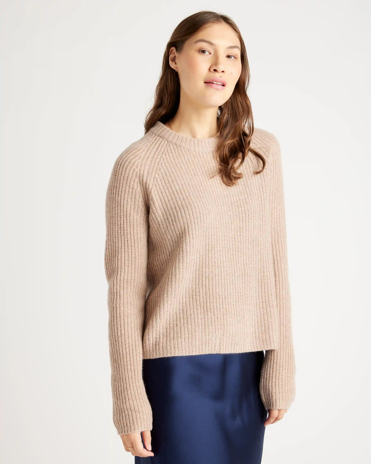 Mongolian Spring Cashmere Fisherman Crewneck Sweater