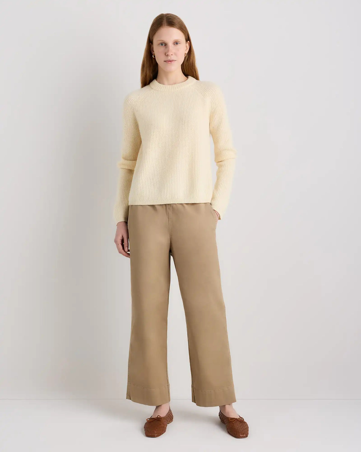 Mongolian Cashmere Fisherman Crewneck Sweater