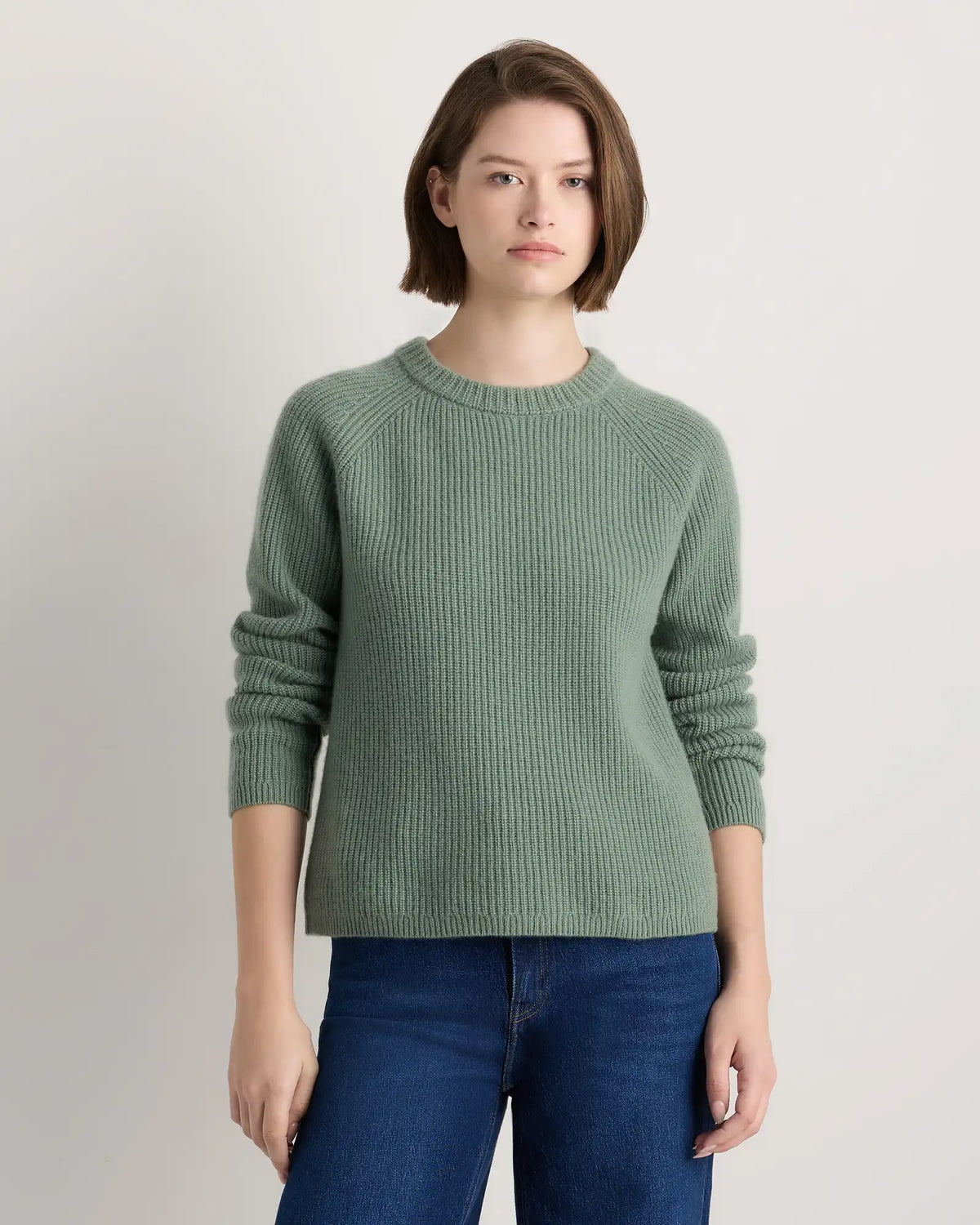 Mongolian Cashmere Fisherman Crewneck Sweater