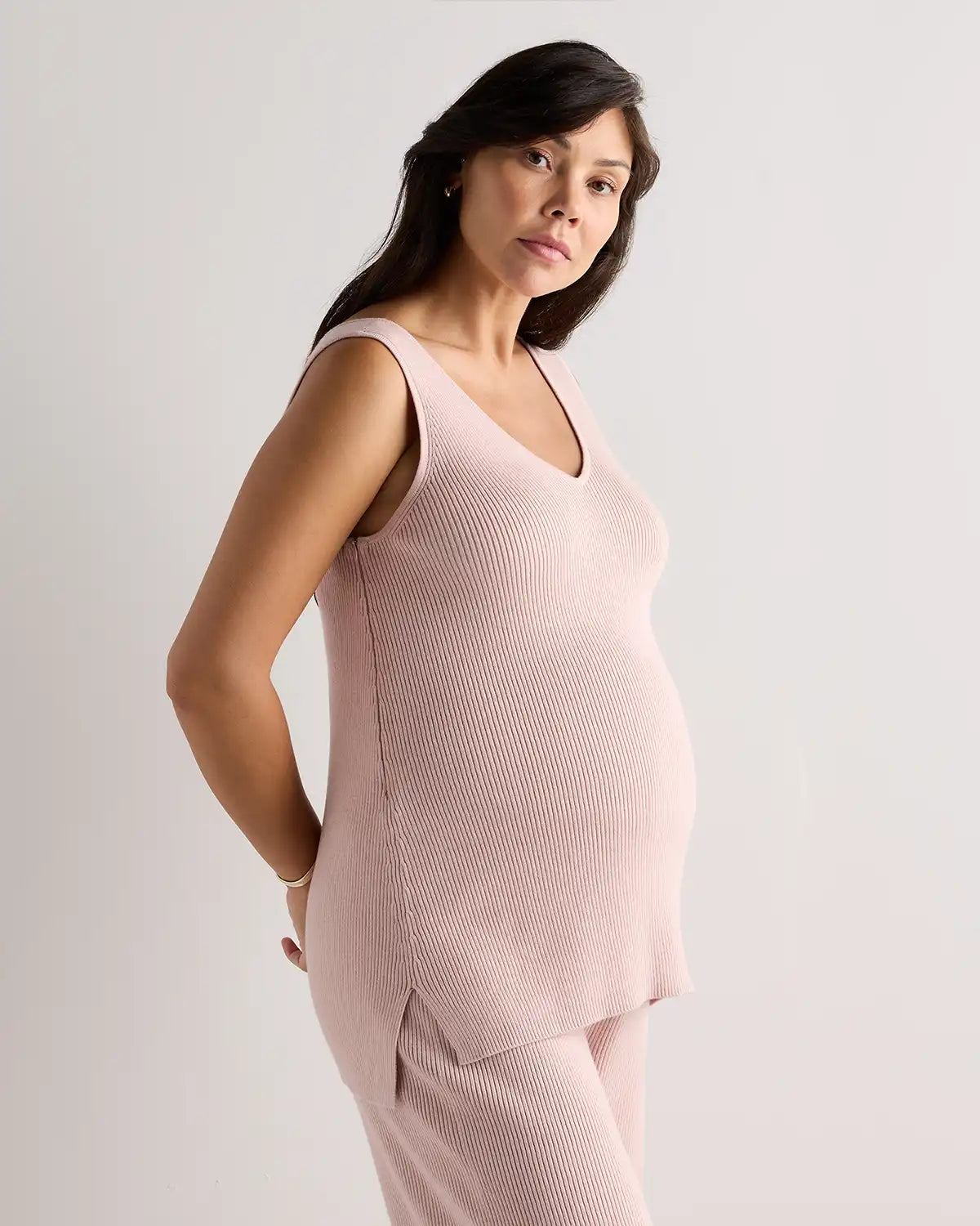 Cotton Cashmere Maternity and Nursing V-Neck Tank