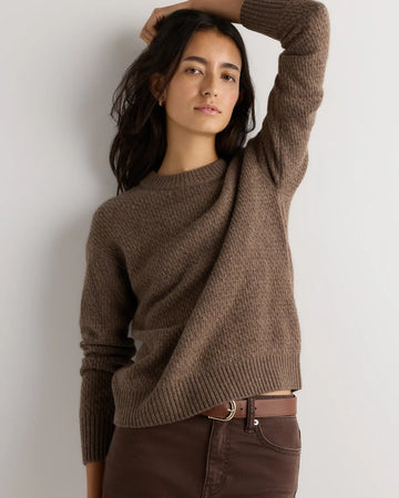 100% Yak Wool Diamond Stitch Crew