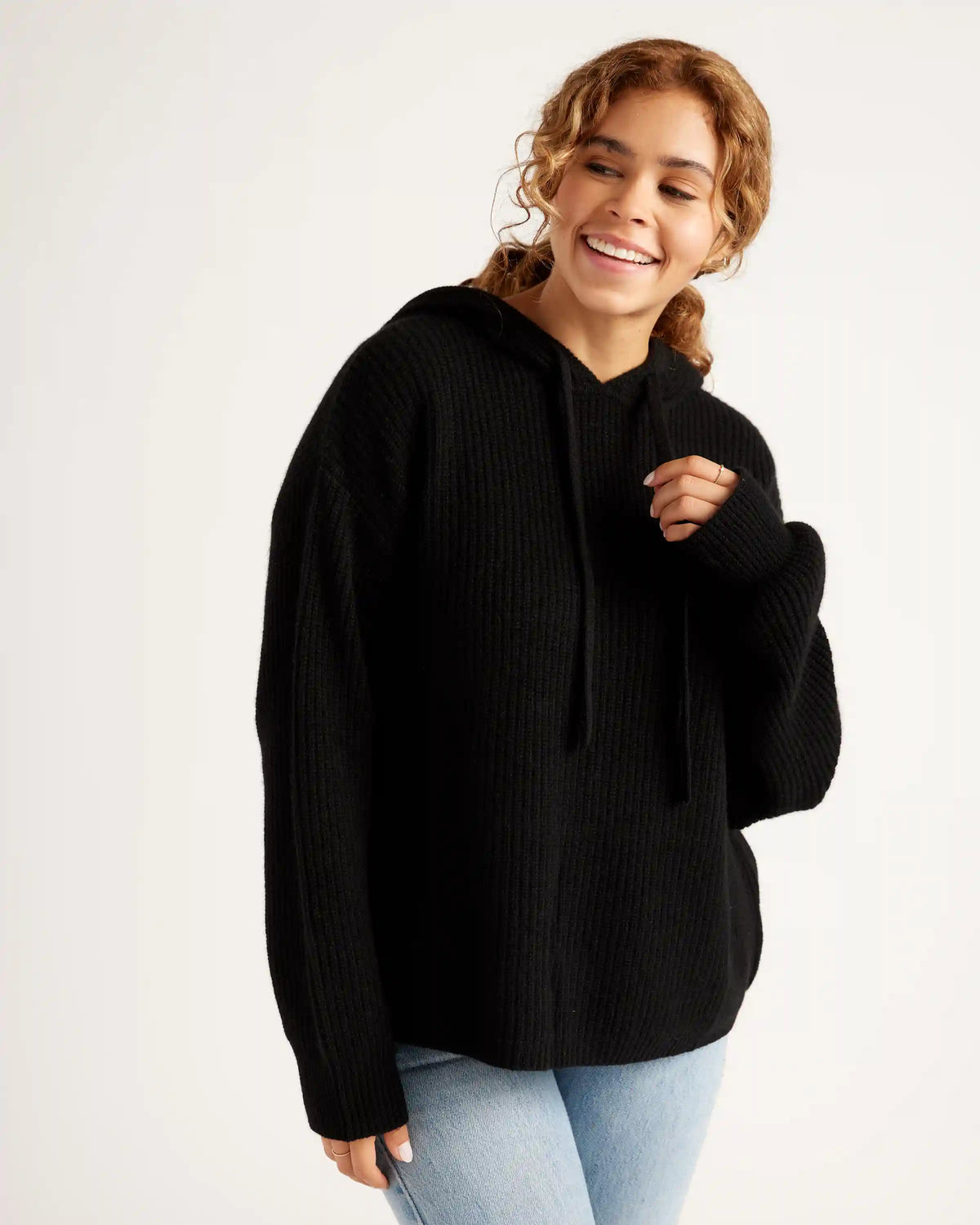 Mongolian Spring Cashmere Fisherman Pullover Hoodie