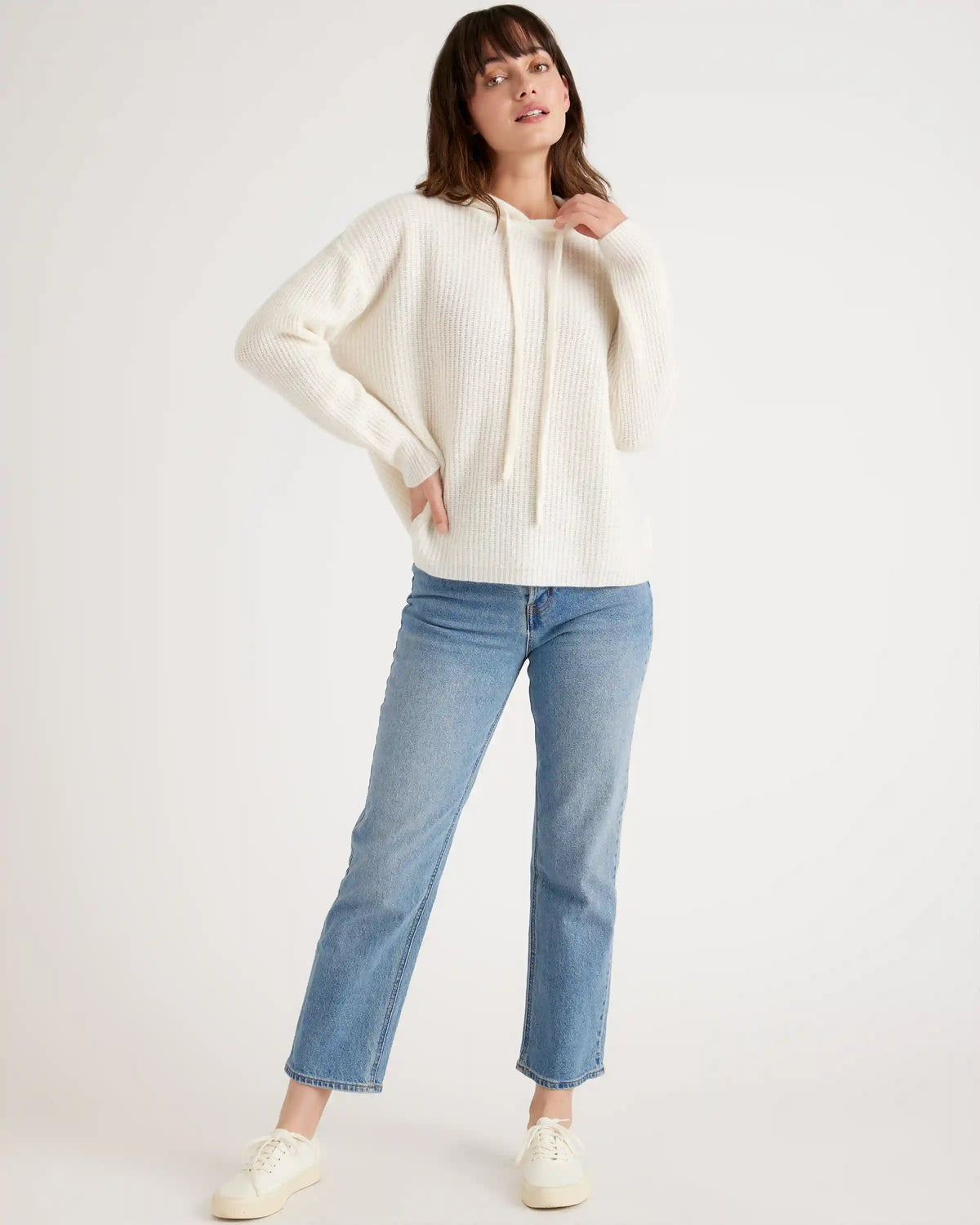 Mongolian Cashmere Fisherman Pullover Hoodie
