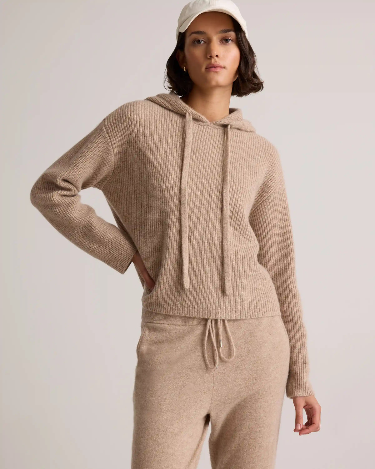 Mongolian Cashmere Fisherman Pullover Hoodie