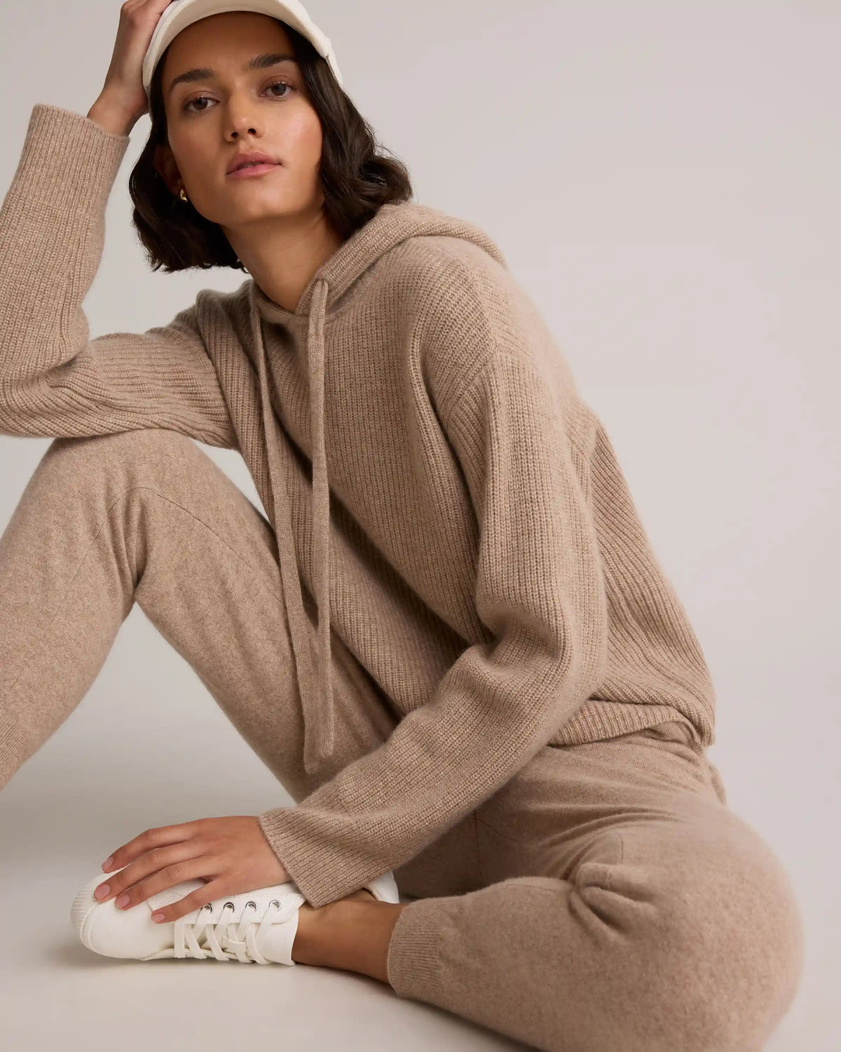 Mongolian Cashmere Fisherman Pullover Hoodie