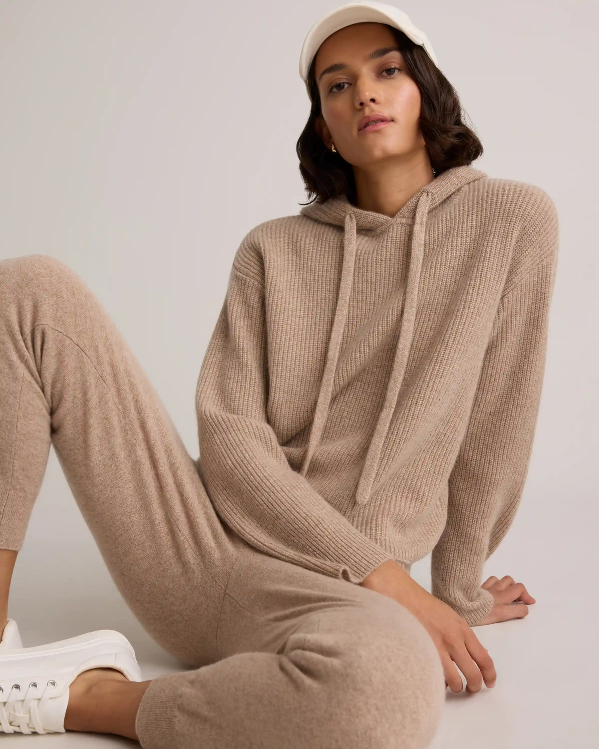 Mongolian Cashmere Fisherman Pullover Hoodie