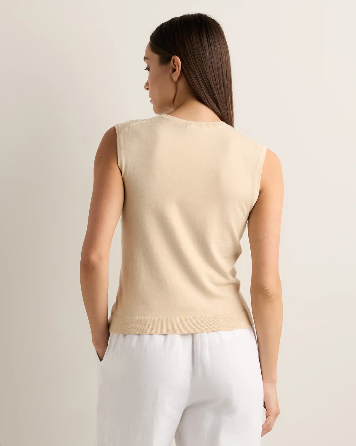 Lightweight Cotton Cashmere Sweater Tank